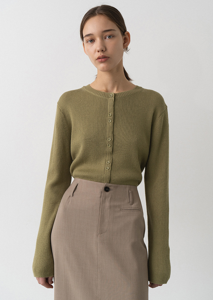 20SS Twin Button Cardigan_Olive Green
