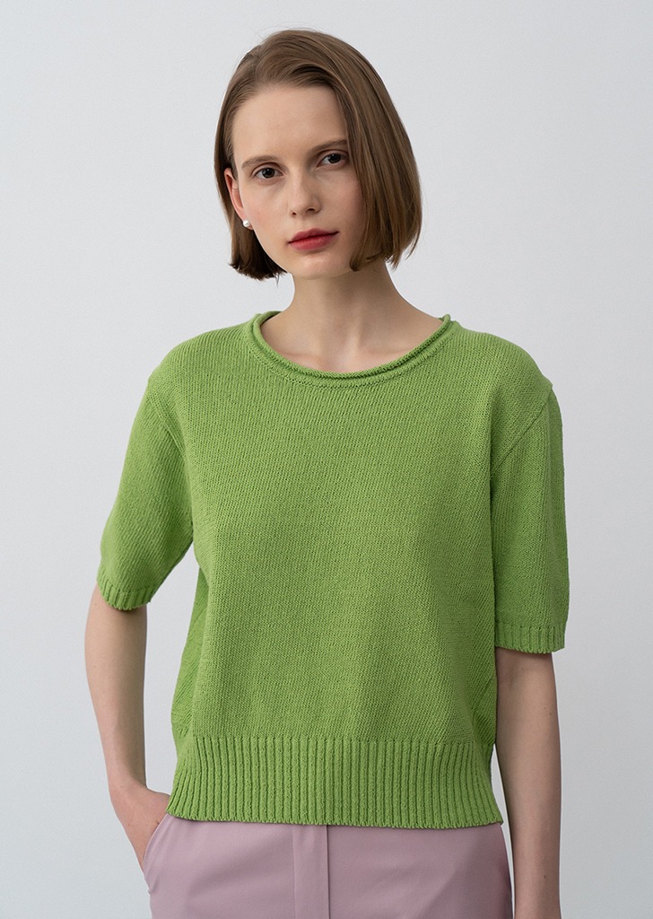 21HS Cotton Short-sleeves Knit Green