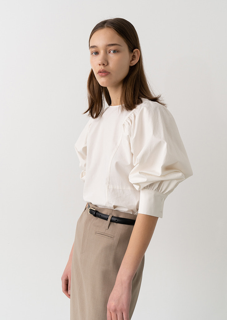 20SS Wrinkle Puff Blouse_Ivory