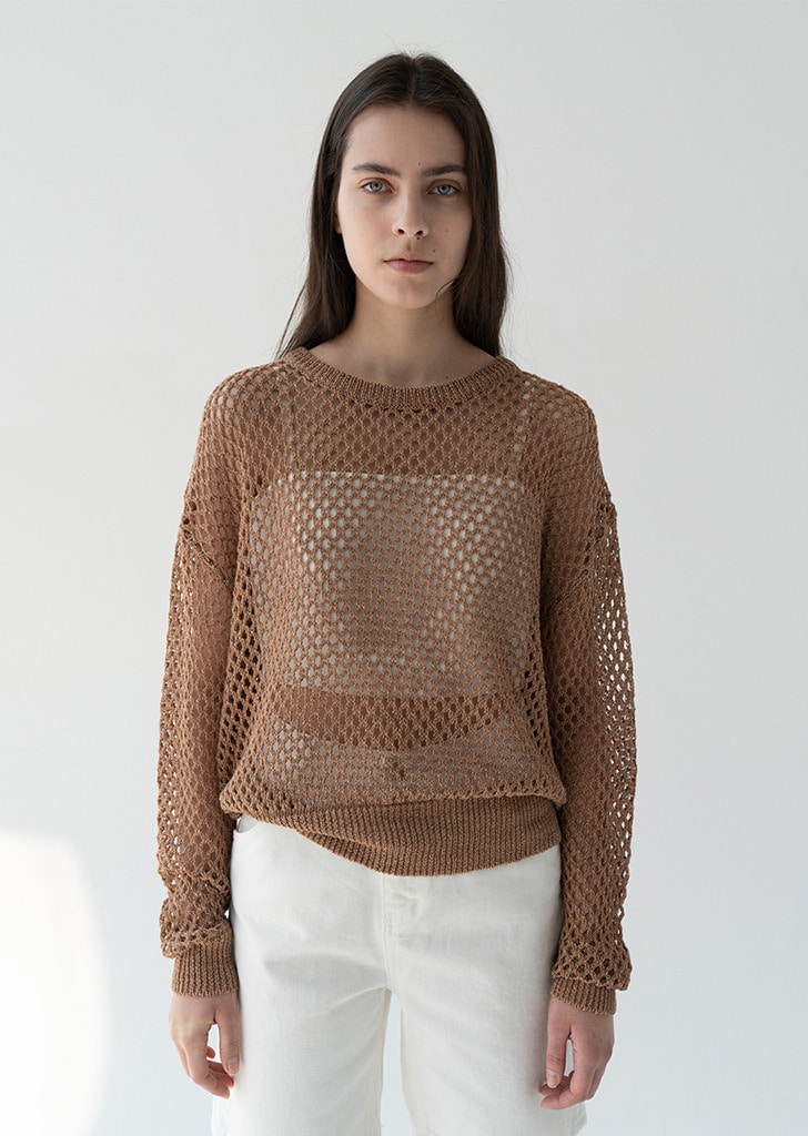 20HS Linen Crochet Knit_Brown